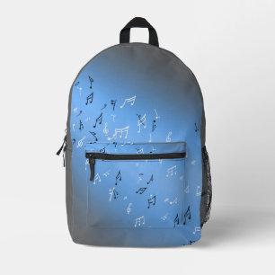 Muzikale Noten in het Maanlicht Blauw Bedrukte Rugzak
