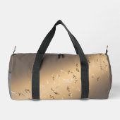 Muzikale noten in het maanlicht Golden Brown Plunjezak (Achterkant)