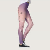 Muzikale noten in het maanlicht roze paarse leggings (Rechts)