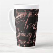 Muzikale noten in Roos Goud Grote Latte Mok (Linkerhoek)