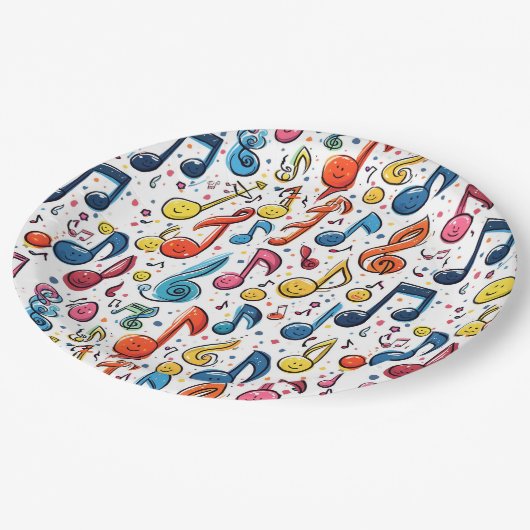 Muzikale noten Kawaii Art Design Papieren Bordje (Gekanteld)
