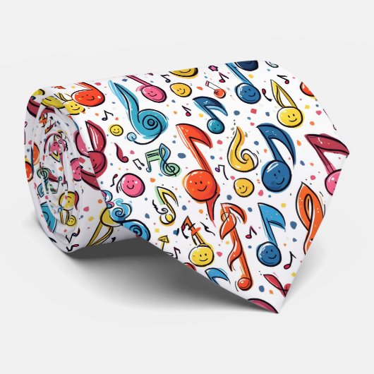 Muzikale noten Kawaii Art Design Stropdas (Opgerold)