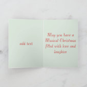 Muzikale noten Kerst Kaart - Gepersonaliseerd (Binnen)