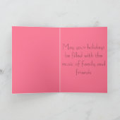 Muzikale noten Kerst Kaart - Gepersonaliseerd (Binnen)