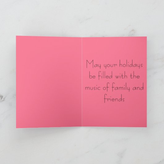 Muzikale noten Kerst Kaart - Gepersonaliseerd (Binnen)