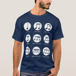 Muzikale noten Klassieke muziek Composereacher gra T-shirt
