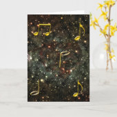 Muzikale noten Melody Sterrennacht Blank Notecard Kaart (Gele Bloem)