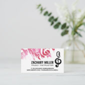 Muzikale noten Microfoon Logo Visitekaartje (Staand voorkant)