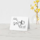 Muzikale noten op een staflijn Notitiekaarten (Gele Bloem)