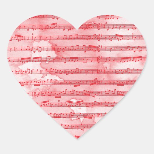 Muzikale noten waterverf hart sticker (Voorkant)