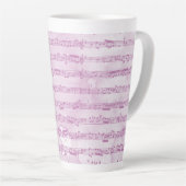 Muzikale noten waterverf latte mok (Rechterhoek)