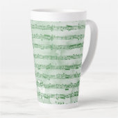 Muzikale noten waterverf latte mok (Rechterhoek)