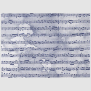 Muzikale noten waterverf tissuepapier