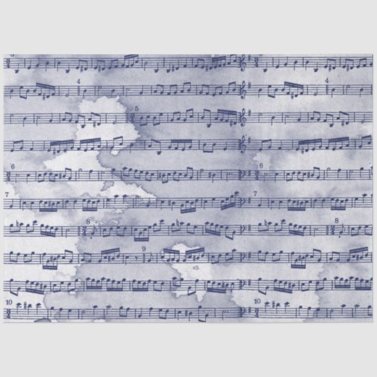 Muzikale noten waterverf tissuepapier (Voorkant)