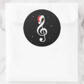 Muzikale notitie Santa Hat Muziek Liefhebber Merry Ronde Sticker (Tas)