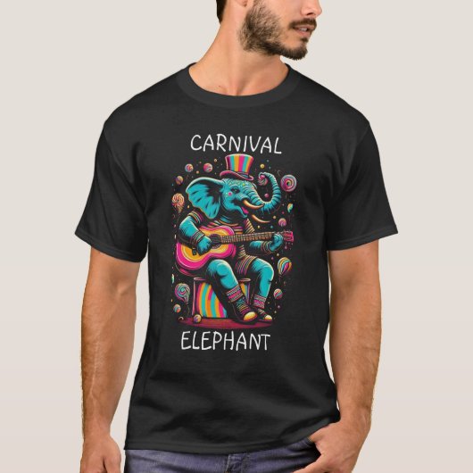 Muzikale olifant speelt gitaar t-shirt (Voorkant)