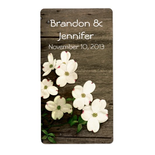 Muzikale Omheining met Bloemen Huwelijk Mini Wijn  Etiket (Voorkant)