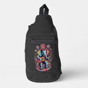 Muzikale Pachyderm in Top Hat Sling Bag