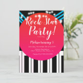 Muzikale Piano Rockster Verjaardagsfeestje Kaart (Staand voorkant)