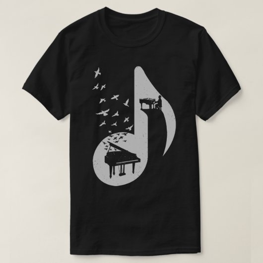 Muzikale Piano T-shirt (Design voorkant)