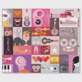 Muzikale pop kunst cadeaupapier (Vlak)