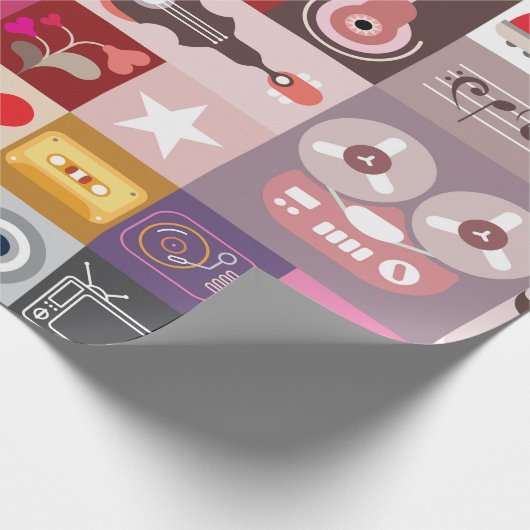 Muzikale pop kunst cadeaupapier (Hoek)