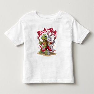 Muzikale Reptiel en Hare Rock Out Roll Kinder Shirts
