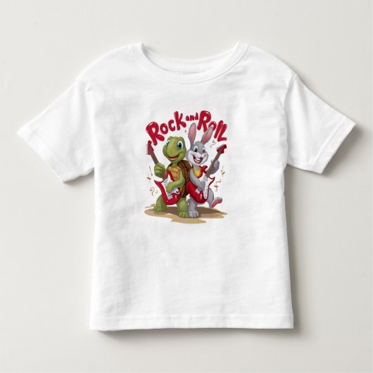 Muzikale Reptiel en Hare Rock Out Roll Kinder Shirts (Voorkant)