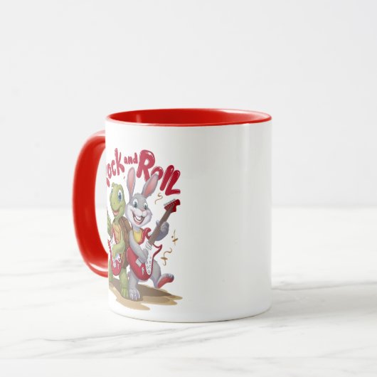 Muzikale Reptiel en Hare Rock Out Roll Mok (Voorkant links)