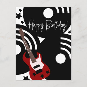 Muzikale Rockster Elektrische Gitaar Verjaardag Feestdagenkaart