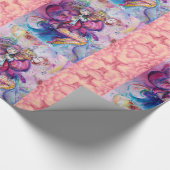 MUZIKALE ROZE CLOWN MET UIL Roze Bloem Petals Cadeaupapier (Hoek)