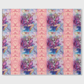 MUZIKALE ROZE CLOWN MET UIL Roze Bloem Petals Cadeaupapier (Vlak)