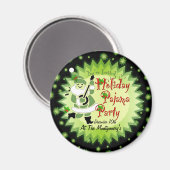 Muzikale Santa Elf Pyjama Party Magnet (Voorkant / Achterkant)