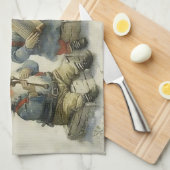 Muzikale Scandinavische Kerstmannetjes Theedoek (Quarter Fold)