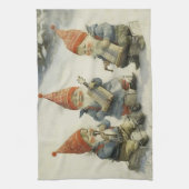 Muzikale Scandinavische Kerstmannetjes Theedoek (Verticaal)