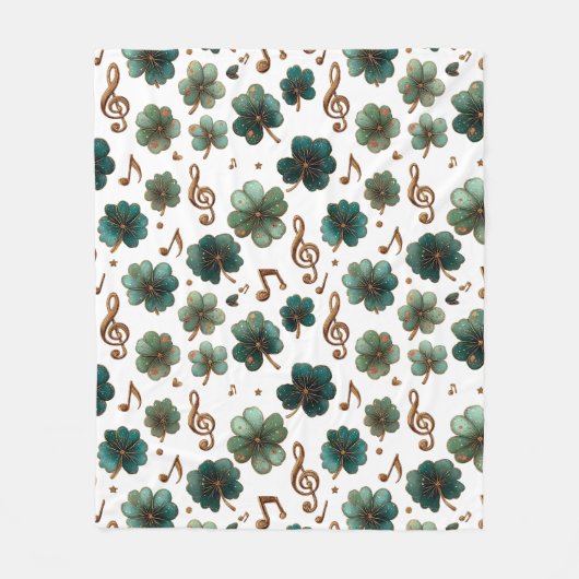 Muzikale Shamrock van St. Patrick's Day Fleece Deken (Voorkant)