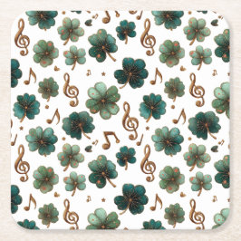 Muzikale Shamrock van St. Patrick's Day Kartonnen Onderzetters