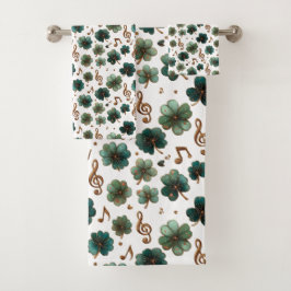 Muzikale Shamrock voor St. Patrick's Dag Bad Handdoek