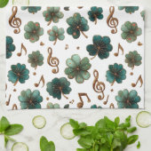 Muzikale Shamrock voor St. Patrick's Dag Theedoek (Gevouwen)
