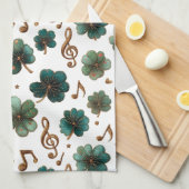 Muzikale Shamrock voor St. Patrick's Dag Theedoek (Quarter Fold)