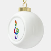 Muzikale sleutel in regenboogkleurige discant sleu keramische bal ornament (Rechts)