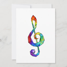 Muzikale sleutel in regenboogkleurige discant sleu notitiekaartje