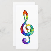 Muzikale sleutel in regenboogkleurige vioolsleutel feestdagenkaart (Voorkant / Achterkant)