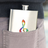 Muzikale sleutel in regenboogkleurige vioolsleutel flacon (Voorbeeld)