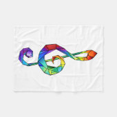 Muzikale sleutel in regenboogkleurige vioolsleutel fleece deken (Voorkant (Horizontaal))