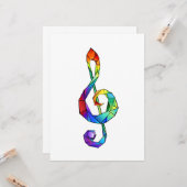 Muzikale sleutel in regenboogkleurige vioolsleutel kaart (Voorkant / Achterkant in situ)