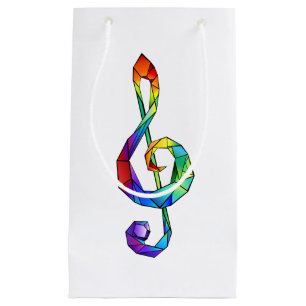 Muzikale sleutel in regenboogkleurige vioolsleutel klein cadeauzakje