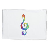 Muzikale sleutel in regenboogkleurige vioolsleutel kussensloop (Achterkant-Links)