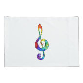 Muzikale sleutel in regenboogkleurige vioolsleutel kussensloop (Achterkant-Rechts)