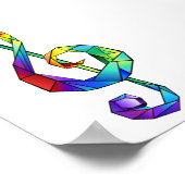 Muzikale sleutel in regenboogkleurige vioolsleutel poster (Hoek)